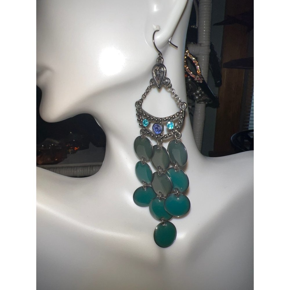 Vintage Green Bohemian Green Metal Earrings